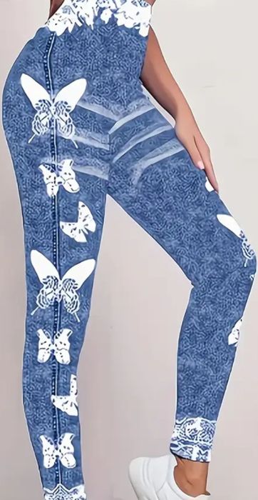 Damskie leginsy w motylki  L.