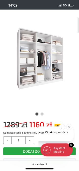 Nowa szafa otwarta mebeline