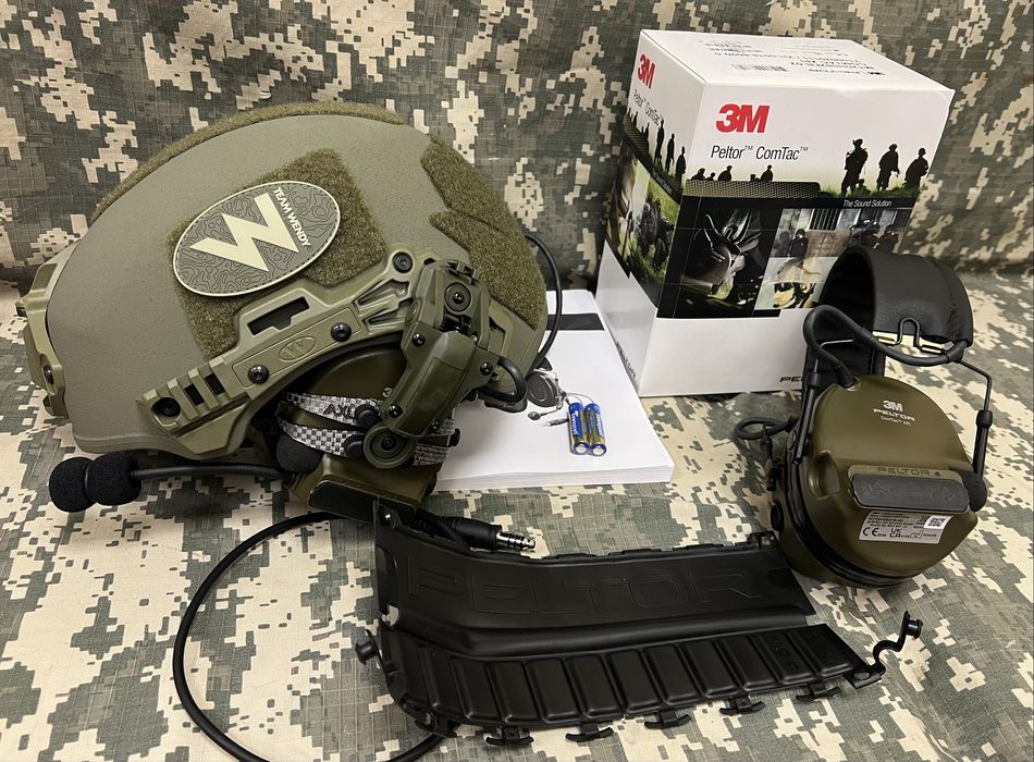 Тактичні навушники військові активні 3M PELTOR ComTac™ XPI + кріплення