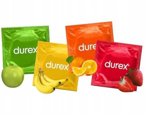 Prezerwatywy Durex 4 szt owocowe kolorowe zapachowe mix zestaw