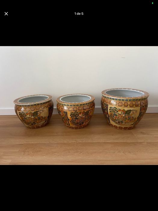 Conjunto  de  3  Vasos aquarios usados como novos