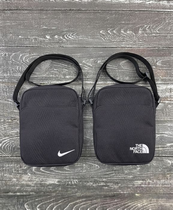 Барсетка мужская Nike, TNF Вышивка лого чёрная, сумка чоловіча Найк, ТНФ чорна вишивка