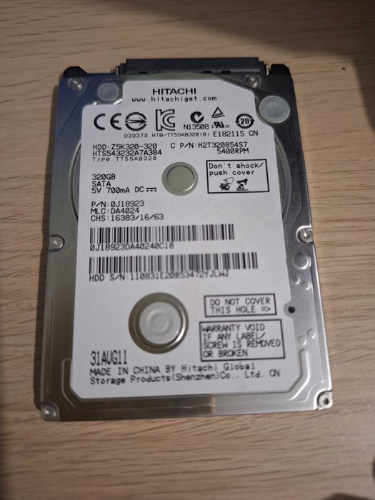 Dyski Hitachi, HGST 500GB i 320GB 2,5 cala