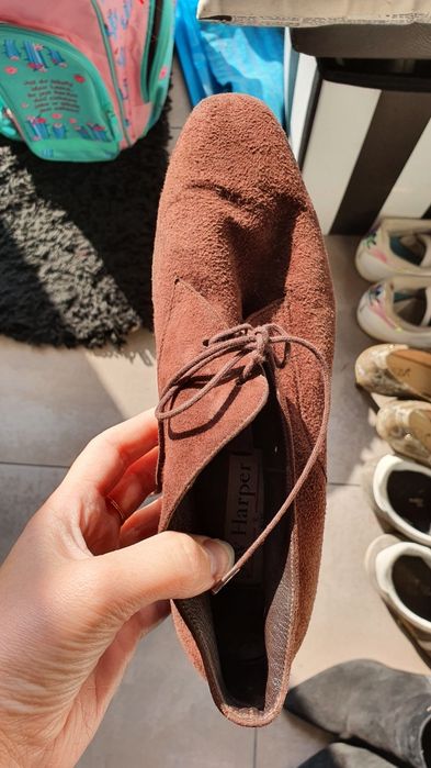 włoskie skórzane buty -półbuty hand made roz 37