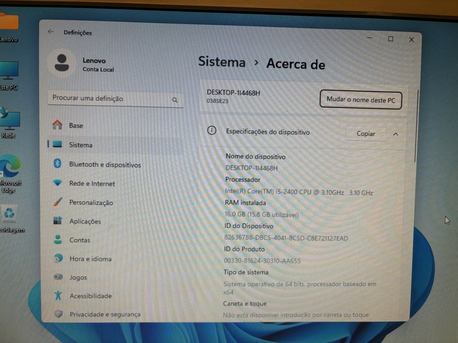 Lenovo M81 i5 + SSD 480GB + 16GB RAM