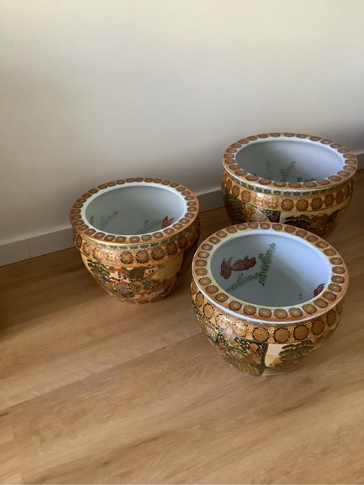Conjunto  de  3  Vasos aquarios usados como novos