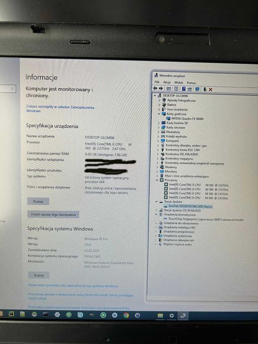 Lenovo ThinkPad W510 15,6'' i5 M560, 8GB RAM, SSD 256GB, Win 10 Pro