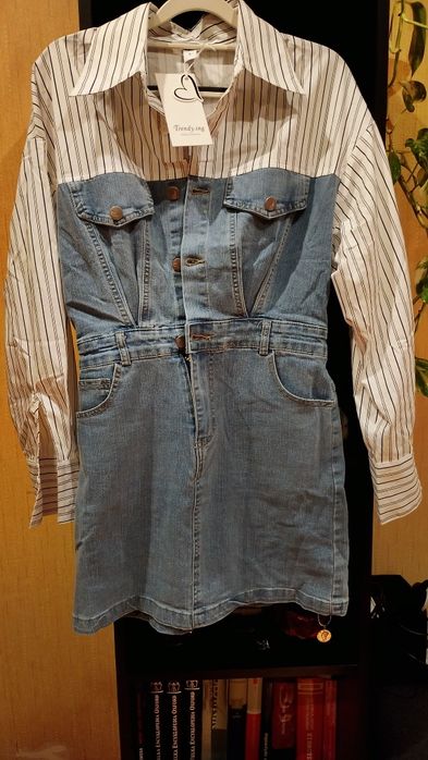 Sukienka jeans z koszulą nowa