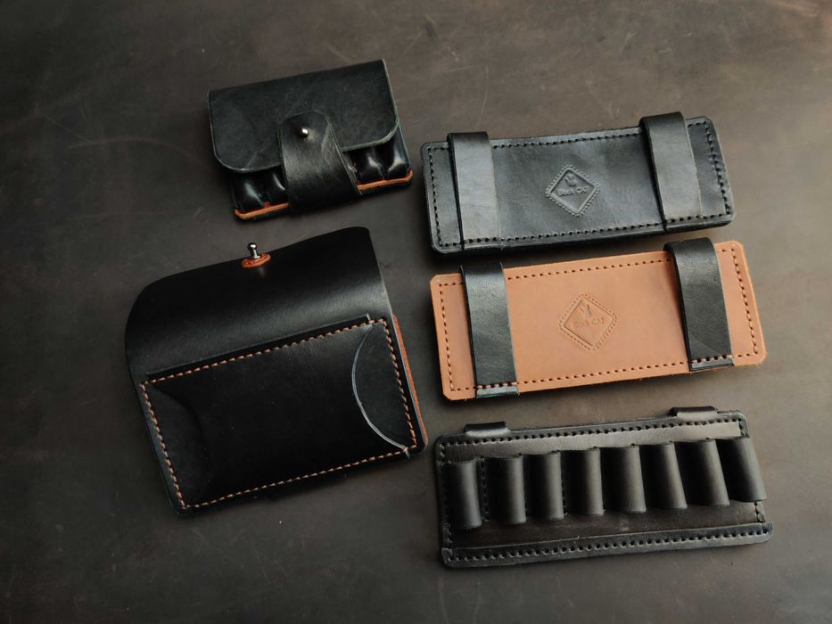 Шкіряний патронташ на 8 / 6 набоїв, патронташ для 12, 16 та 20 калібру