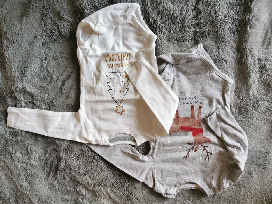 Body świąteczne na długi rękaw rozmiar 74