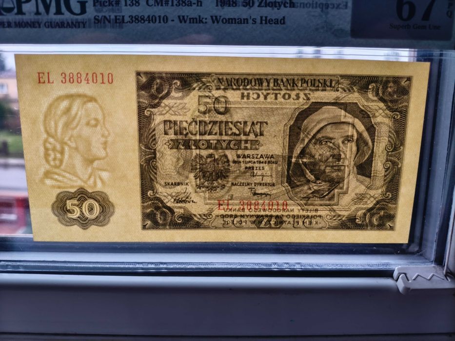 50 złotych 1948 - EL - PMG 67 EPQ