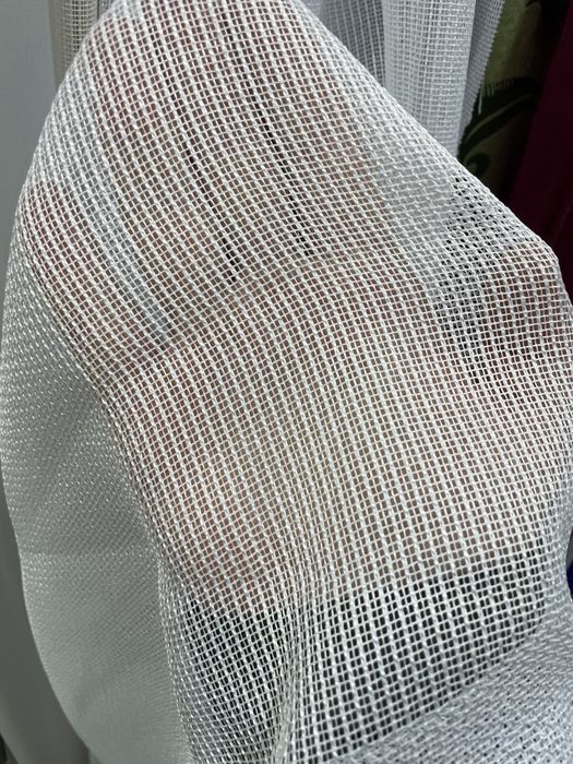 Однотонна тюль антикіготь у білому кольорі Гардина турецька однотонна
