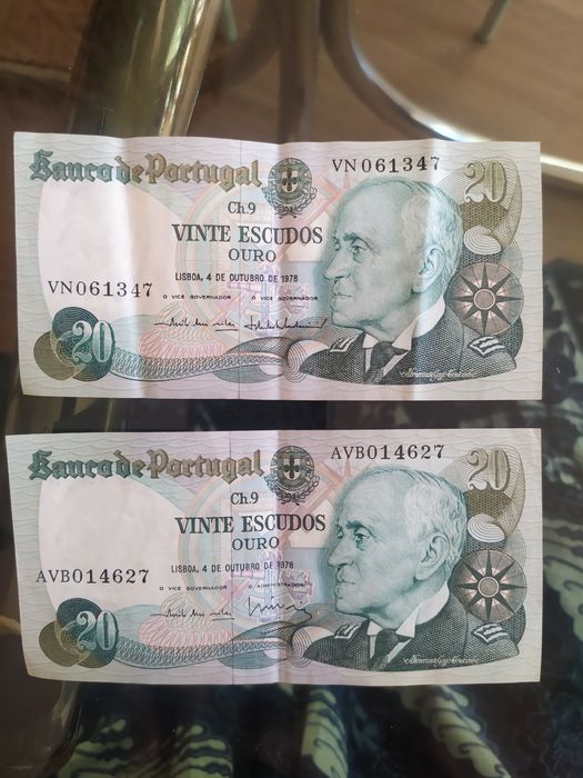 Nota Vinte Escudos Almirante Gago Coutinho