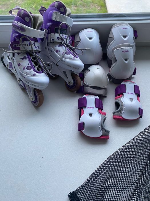 Zestaw rolk regulowanei 26-29 kask ochraniacze oxelo