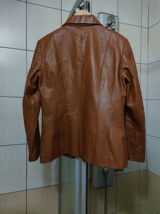 marynarka skórzana brązowa damska M classic sport vintage retro