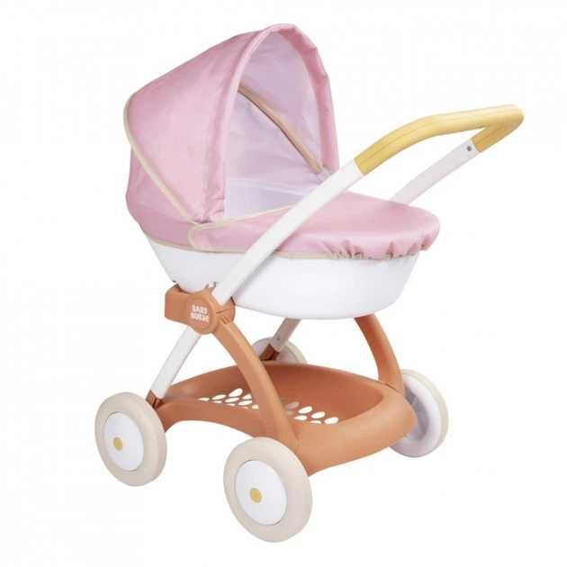 Дитяча коляска для ляльки Baby Nurse Smoby колясочка іграшкова іграшковий візочок дитячий Детская коляска для куклы игрушечная люлька з корзиною