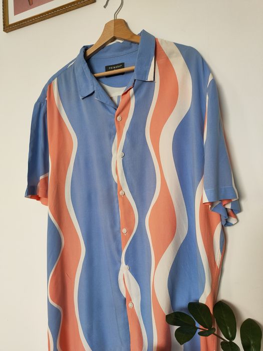 Pastelowa Koszula z Krótkim Rękawem Primark Wiskoza