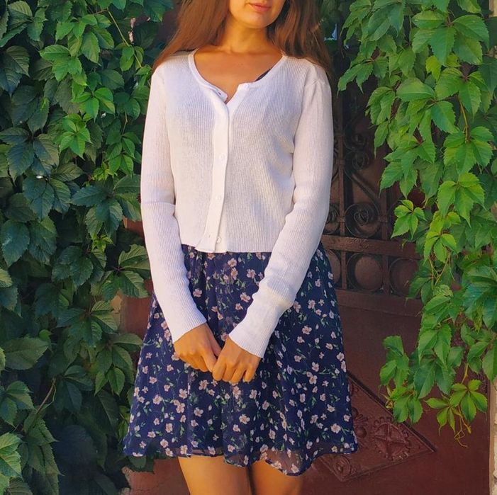 Білий укорочений кардиган широкий для вагітних Розмір єдиний Новий