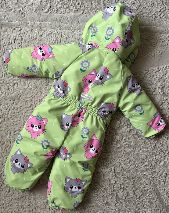 Зимовий/зимний суцільний термокомбінезон на дівчинку/девочку 86-92