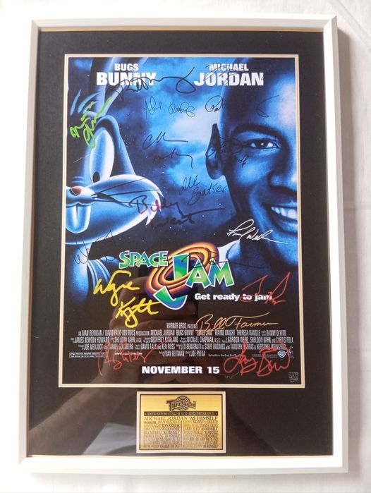 Moldura Filme Space Jam com Autógrafos (A4)