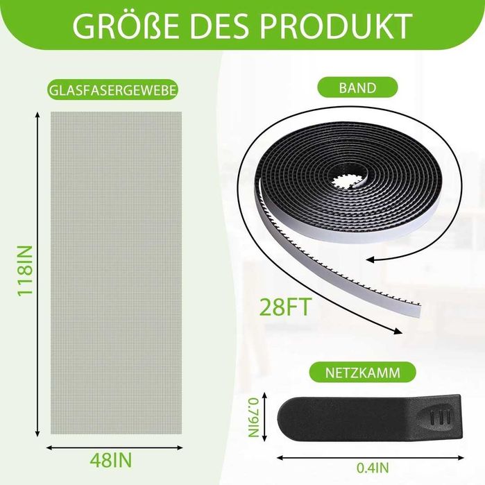 Moskitiera okienna FLYZZZ 120 x 100 cm siatka z rzepem bez wiercenia