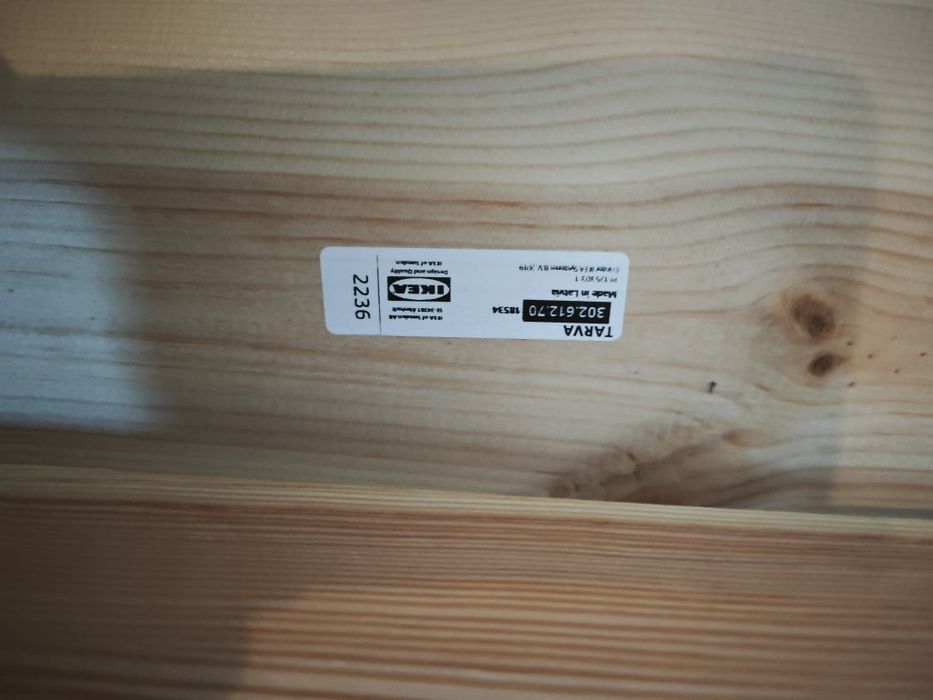 Łóżko tarva Ikea 90x200 lita sosna jednoosobowe