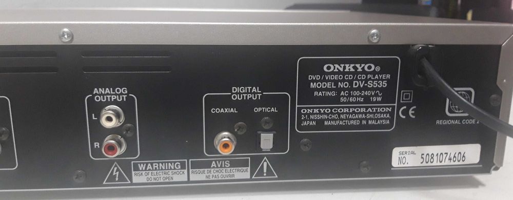 Onkyo DV-S535 Leitor DVD/CD  Ano 2000