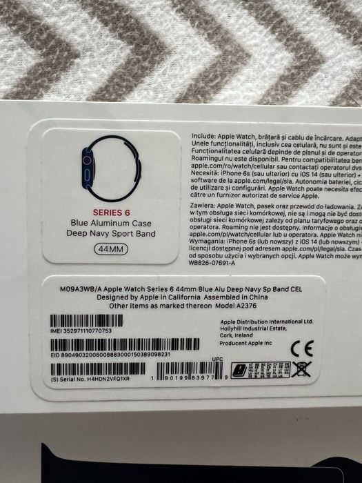 Apple Watch Series 6 GPS+ Cellular + paski + kabel