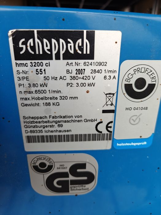 Grubościówka wyrówniarka Scheppach HMC3200, 32 cm