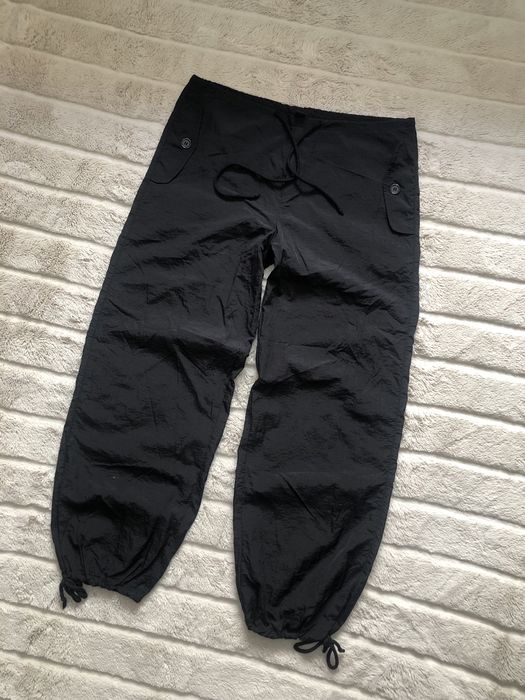 BERSHKA (XS/S/M) Parachute Pants женские брюки штаны нейлон на утяжках