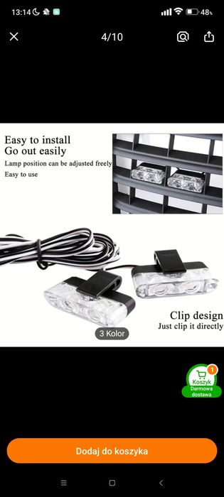 Stroboskopy LED pomarańczowe 12v ze sterownikiem  ostrzegawcze