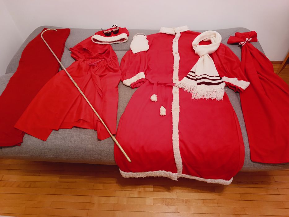 Strój Świętego Mikołaja, zestaw dziewięciu elementów