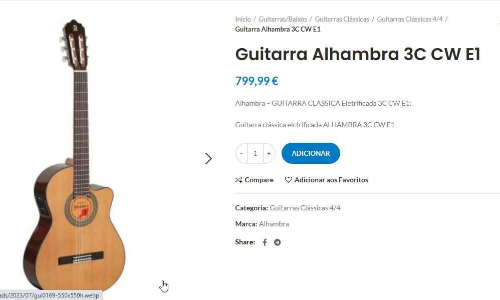Guitarra Clássica "Alhambra" Eletrificada - Viola