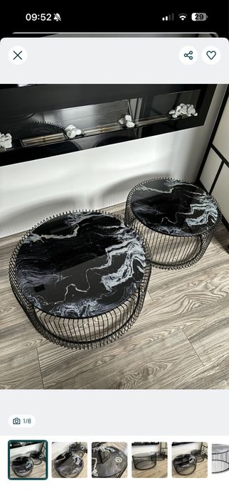 Kare Design - Wire Glass Marble stoliki kawowe