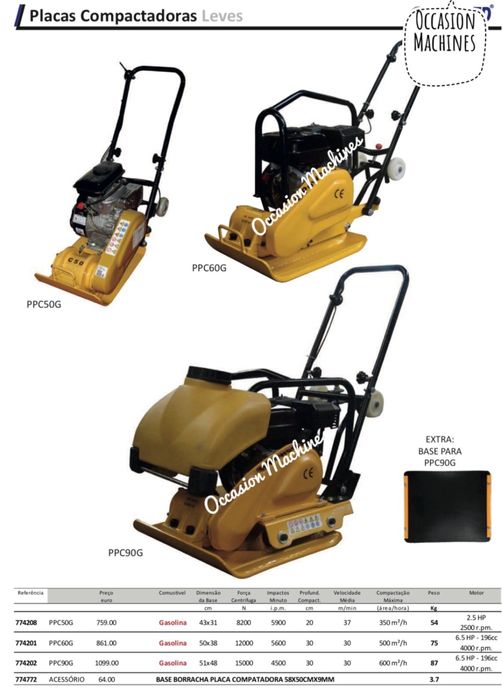 Placas comoactadoras leves