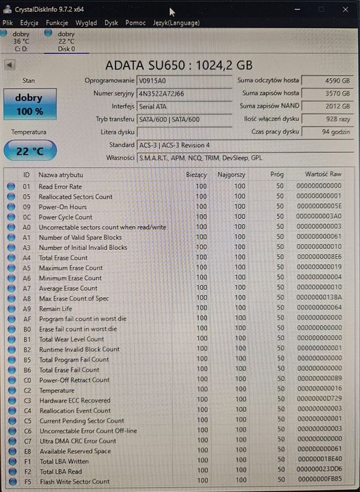 Dysk ssd adata su650 1tb