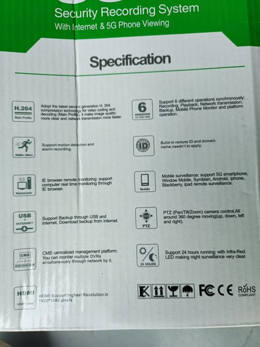 Sistema de videovigilância CCTV 4 câmaras e NVR acesso WiFi e 5G NOVO