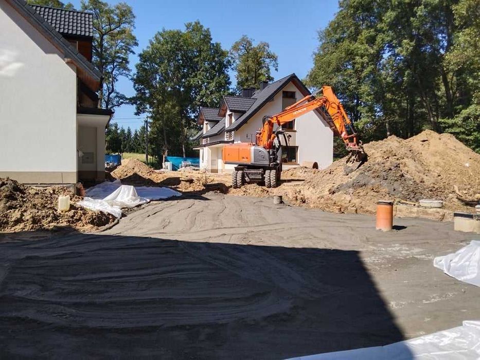 Usługi koparko - ładowarką, koparką obrotową na kołach oraz koparka gąsienicową