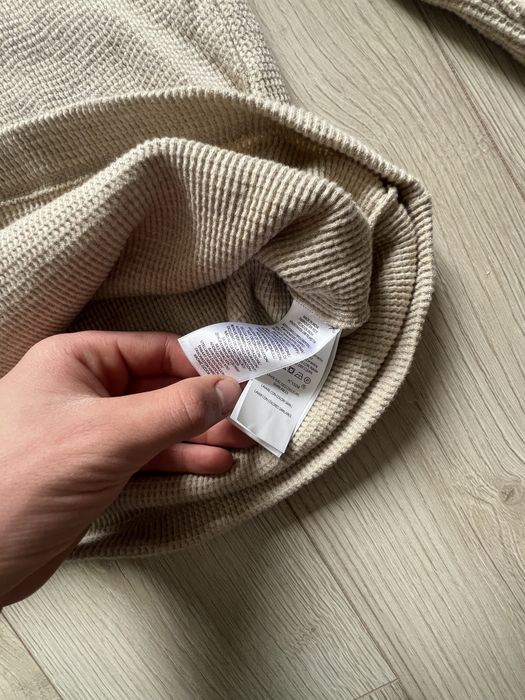 Лонгслів Polo Ralph Lauren з вафельним візерунком бежевого кольору.