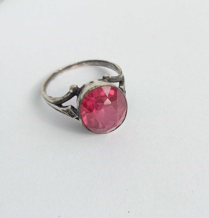 Перстень кольцо з рубіном Срібло 875 проба, зірочка. ОРС. СССР