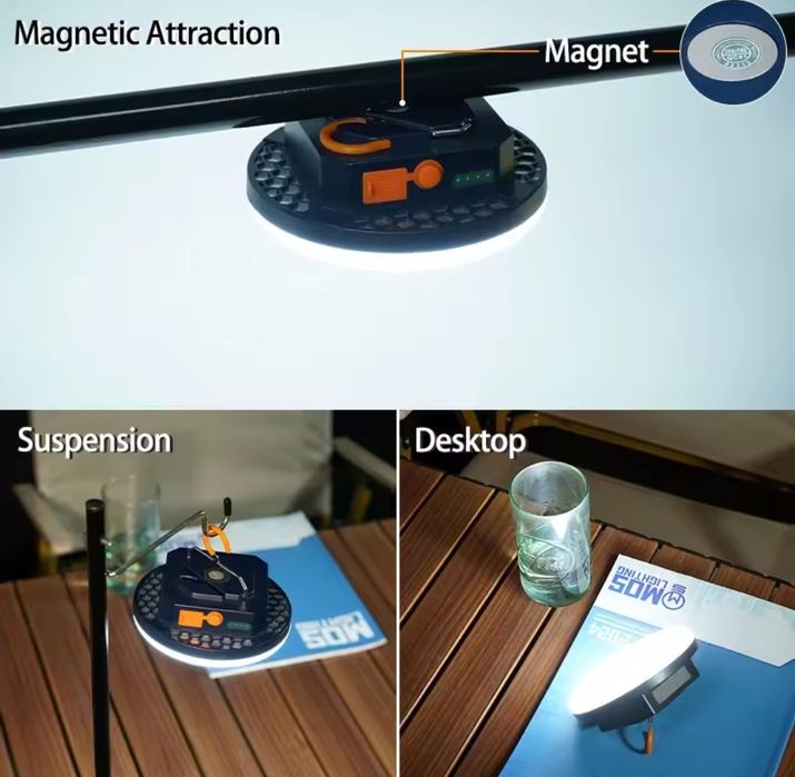 Акамуляторна лампа -ліхтар Mos 14. Павербанк. Ліхтар.