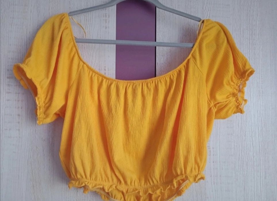 Żółta bluzka hiszpanka Primark rozmiar 40/42