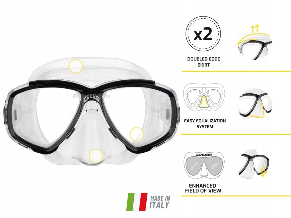 Zestaw do nurkowania, snorkelingu Cressi Perla