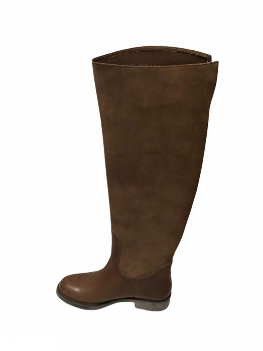 Muszkieterki skórzane kozaki elite massimo dutti 37 oliwkowe khaki