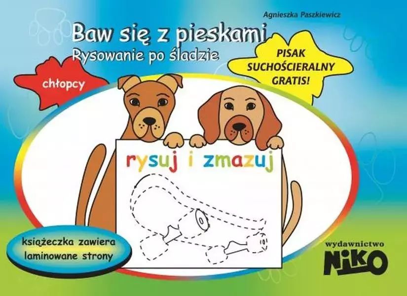 Baw się z pieskami. Rysowanie po śladzie. Niko