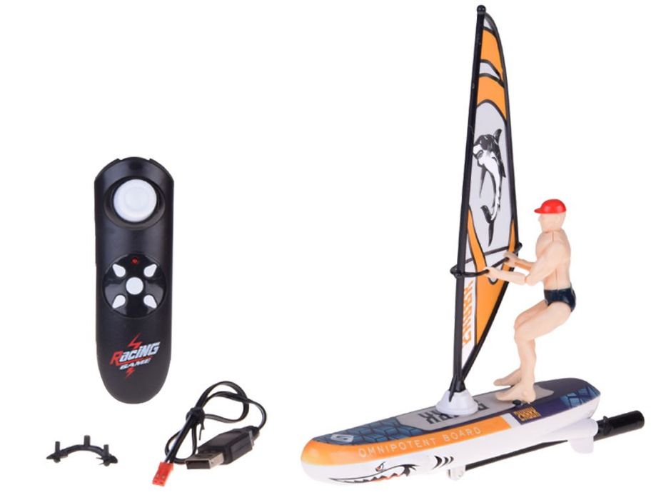 Zdalnie sterowany świecący WINDSURFER pływający na pilota