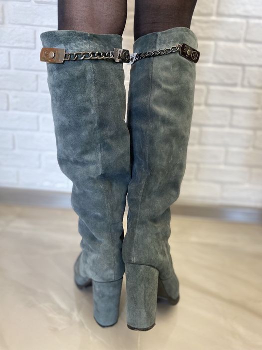 Сапоги черевики ботфорти натуральний замш