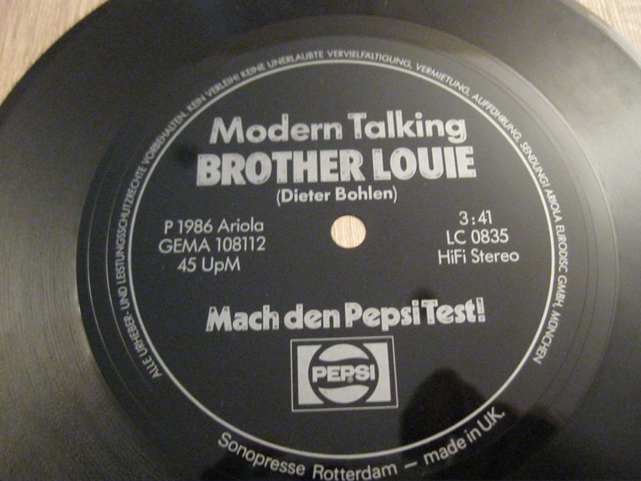 Pocztówka dziękowa Modern Talking -Brother Louie /1986r.