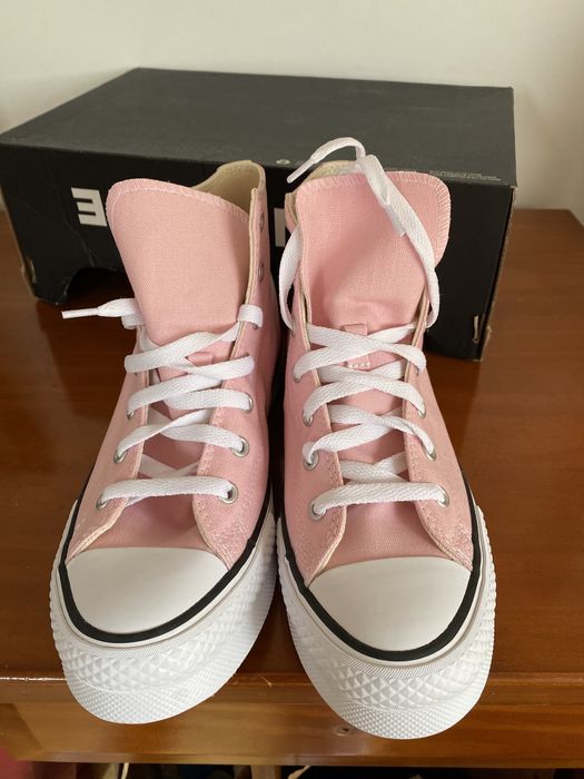 Tenis bota all star rosa plataforma converse NOVOS