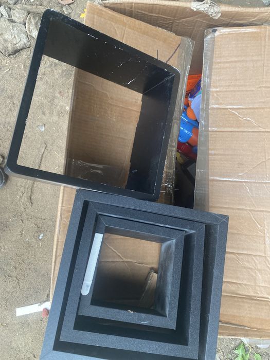 4 czarne ramki półki kwadrat drewniane porządne cena za 4 sztuki